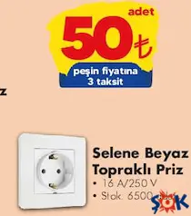 SELENE BEYAZ TOPRAKLI PRİZ fiyat ve kampanya bilgisi